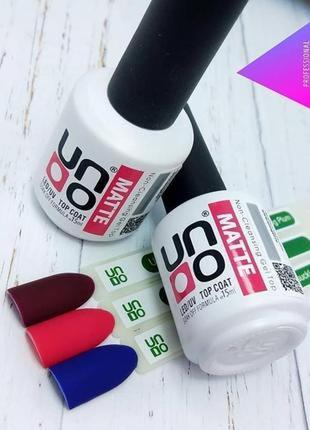 Матовый топ uno 15 мл matte top coat без липкого слоя