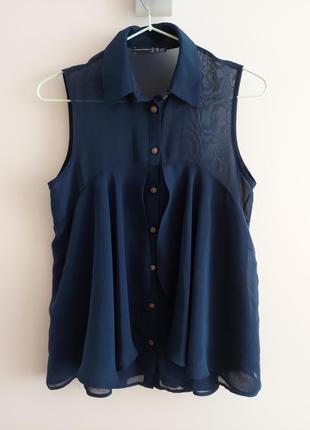 Легкая шифонова блуза, блузка на жару, р. 36