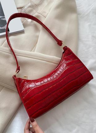 Лакова сумочка з короткою ручкою (червона)