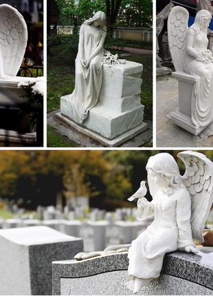 Скорбящий ангел на могилу монумент на кладбище под заказ.