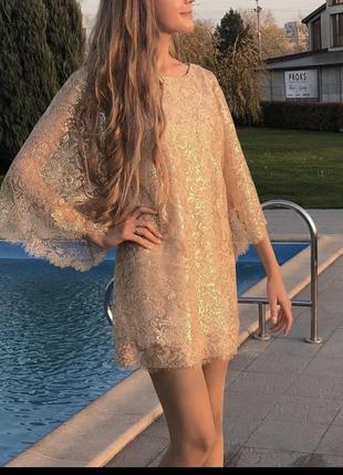 Платье нарядное вечернее золотое платье