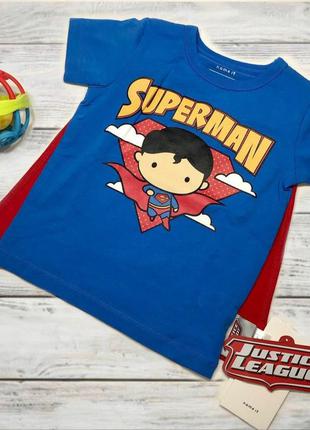 Супер футболка синего цвета с изображением супермена.
размер 7...