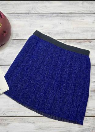 Нарядная юбка-плиссе синего цвета. размер 86(1-1,5 года)