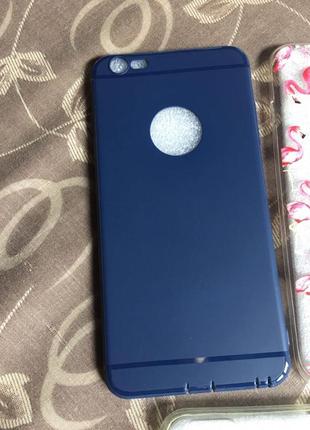 Новый синий силиконовый чехол на айфон iphone 6 + плюс