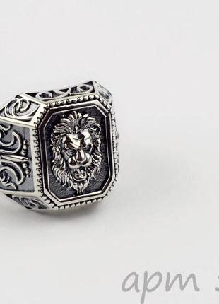Кольцо, печатка, лев, серебро, 925, на подарок, серебряная муж...