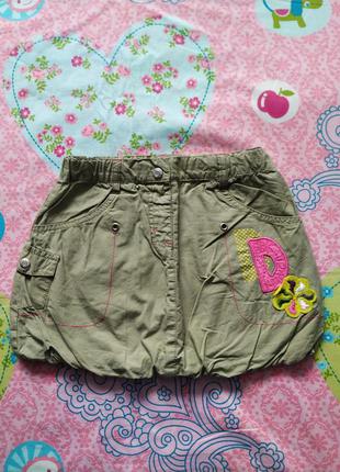 Оливковая юбка для девочки 3-4 года