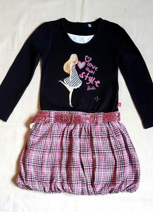 Стильное платье barbie c&a германия на 7-8 лет (122-128см)