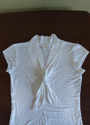 Белая короткая маечка майка футболка топ с шалевым воротником