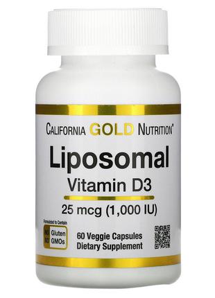 California Gold Nutrition, липосомальный витамин D3, 25 мкг (1000