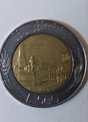 Италия 500 лир 1991 года