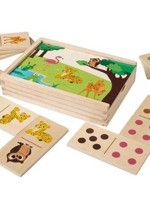 Настольная игра домино фауна с животными playtive