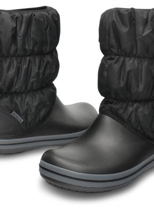 Женские сапоги crocs crocband winter puff boot, 100% оригинал