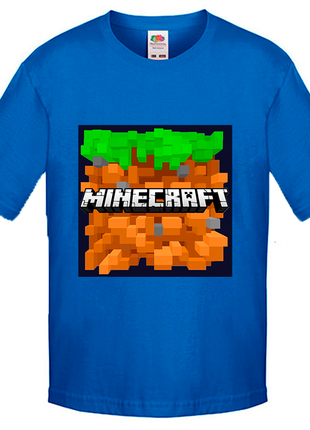 Футболка fruit of the loom minecraft синий 116-164 см