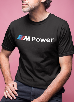 Мужская футболка черная бмв bmw, mpower