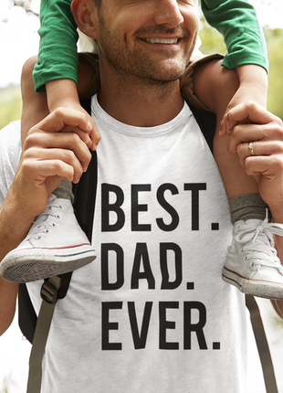Мужская футболка белая, лучший папа, best dad ever