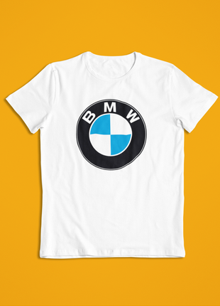 Мужская футболка белая лого бмв, bmw