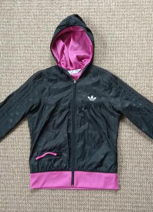 Adidas женская куртка ветровка оригинал (uk8 - xs)