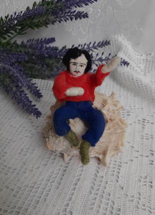 Кукла войлок винтаж ручная работа миниатюра танцор мужчина грузин