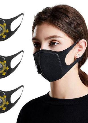 Респиратор маска многоразовая с угольным фильтром guard mask (...