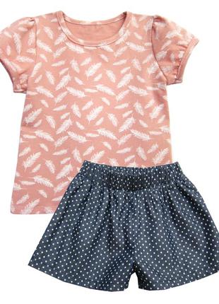 Дитячий літній комплект футболка і шорти для дівчинки