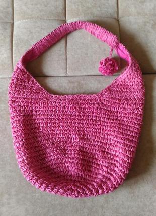 Соломенная трендовая джутовая плетеная розовая сумка