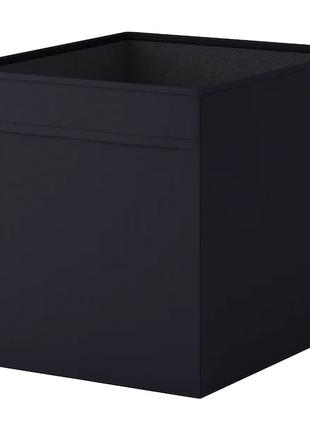 Коробка чёрная для хранения вещей IKEA 33x38x33 см ящик