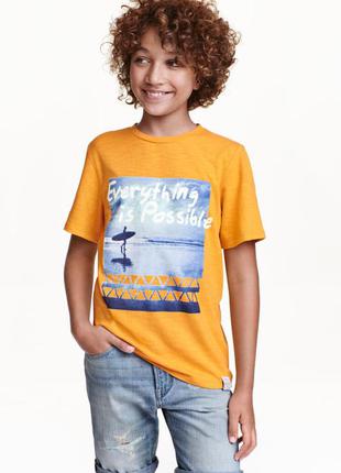 Хлопковая футболка майка для мальчика принт c надписью