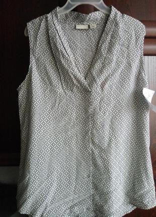 Шелковая блуза 100% шелк майка свободная блузка топ в принт