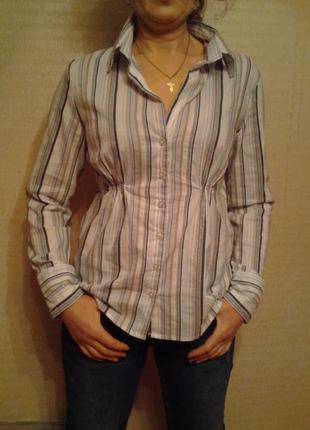 Полосатая рубашка блуза блузка в полоску принт