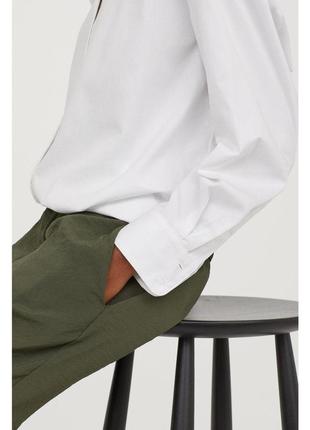 Стильные брюки штаны с эластичным поясом завышенной талией хаки