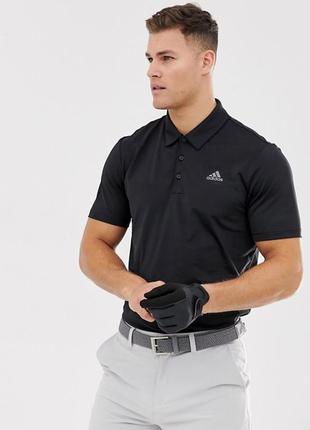 Чёрная мужская рубашка-поло тенниска футболка golf performance...