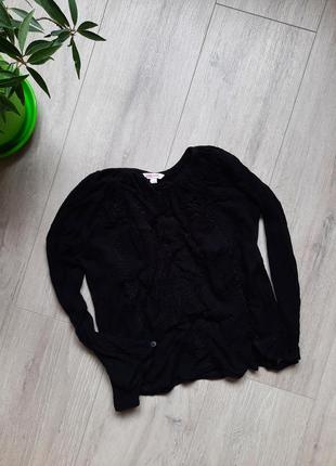 Блуза блузка черна в школу miss e-vie школьная детская одежда