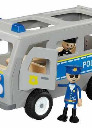 Игровой деревянный набор полицейский автобус playtive police c...