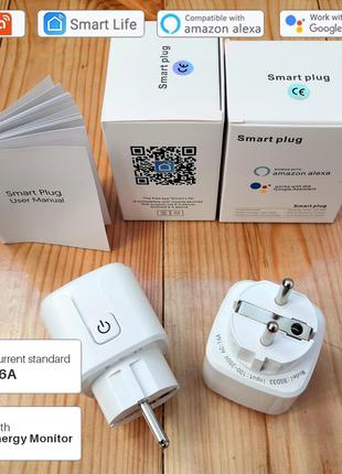 Умная розетка Wi-Fi Elivco 16А 3500W Smart Plug с энергометром