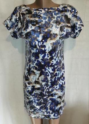 Sale - 50% вечернее платье туника с паетками открытой спиной