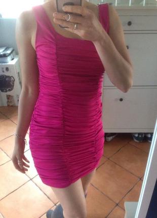 Коктейльное платье розовое с 38 44 сексуальное бандажное
