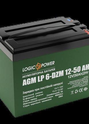 Тяговая аккумуляторная батарея AGM LogicPower LP 6-DZM-50 12V ...