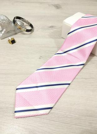 Оригинальный мужской шёлковый галстук в розовом цвете. италия.
