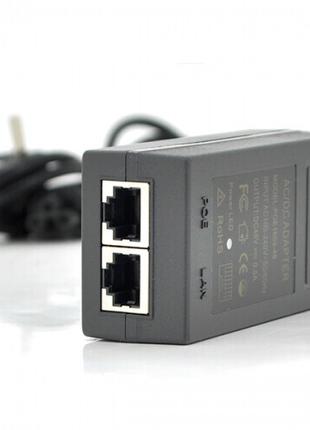 POE инжектор Merlion 24V 1A (24Вт) с портами Ethernet с + кабе...