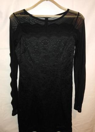 Sale чорне мереживне плаття мереживну сукню міді з рукавами ві...