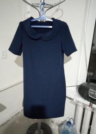 Синее строгое платье, просто и красиво