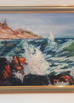 Картина маслом Чарующее море пейзаж картина с подрамником 40*3...