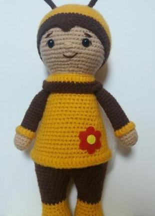 Игрушка Пчелка детская вязаная игрушка ручной работы