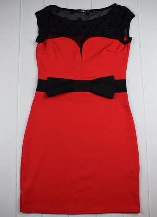 Красное платье с сеткой
