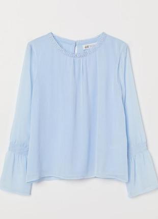 Шифоновая легкая блуза, блузка. размер s. бледно голубой