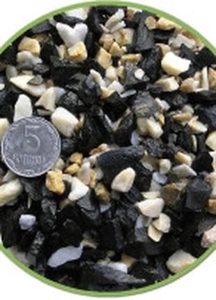 Nechay ZOO грунт черно-белый средний (базальт-мрамор) 5-10мм, 2кг