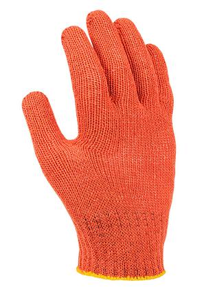 Перчатки рабочие оранжевые с ПВХ точкой 7 класс (15300) DOLONI