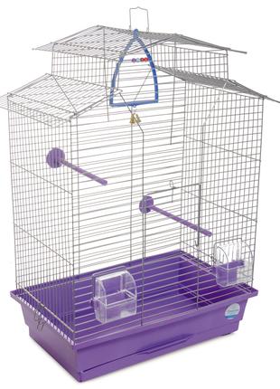 Клітка Ізабель 2 для птахів хром-фіолетова ТМ Природа 44х27х65см