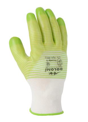 Перчатки трикотажные с ПВХ покрытием, зеленые, размер 9 (4552)...