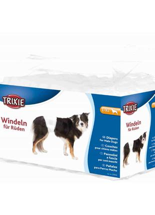 Trixie Diapers L-XL памперсы для собак (кобелей) 60-80см, 12шт